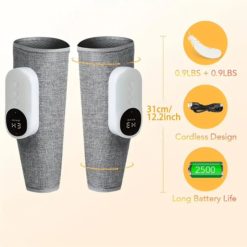 Rechargeable Leg & Calf Massager with Heat Therapy.