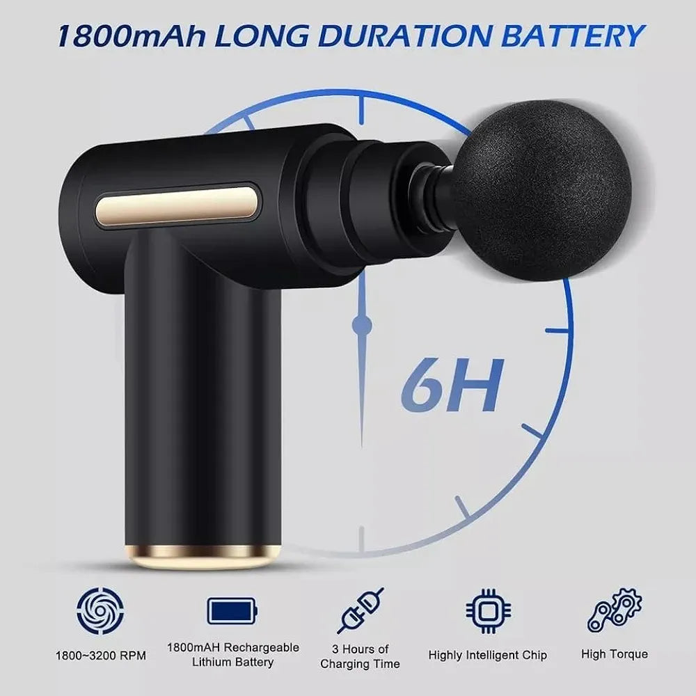 Massage Gun, with 6 Speeds and 4 attachments