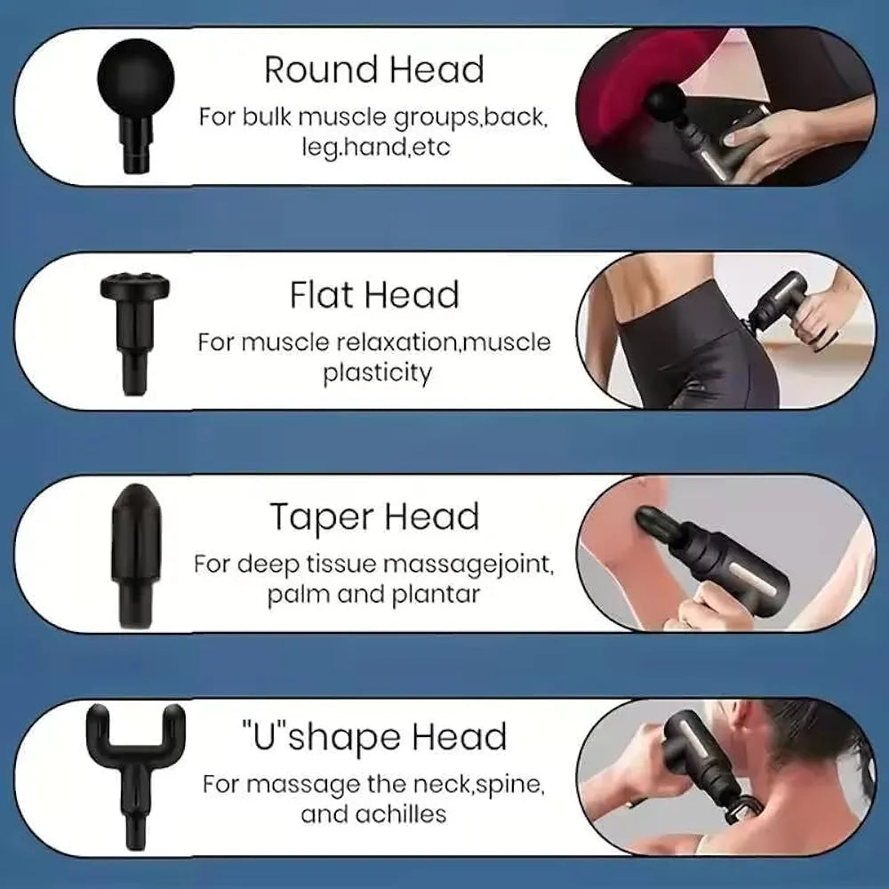 Massage Gun, with 6 Speeds and 4 attachments