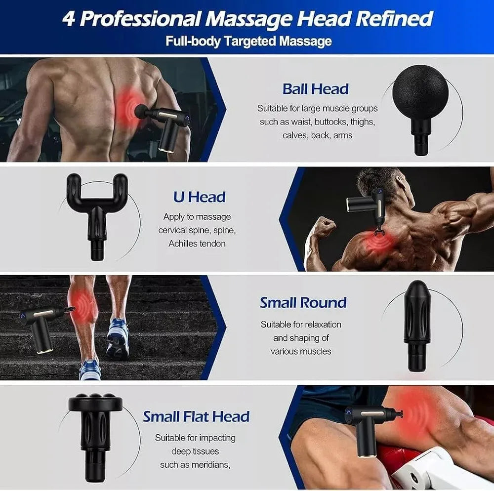 Massage Gun, with 6 Speeds and 4 attachments