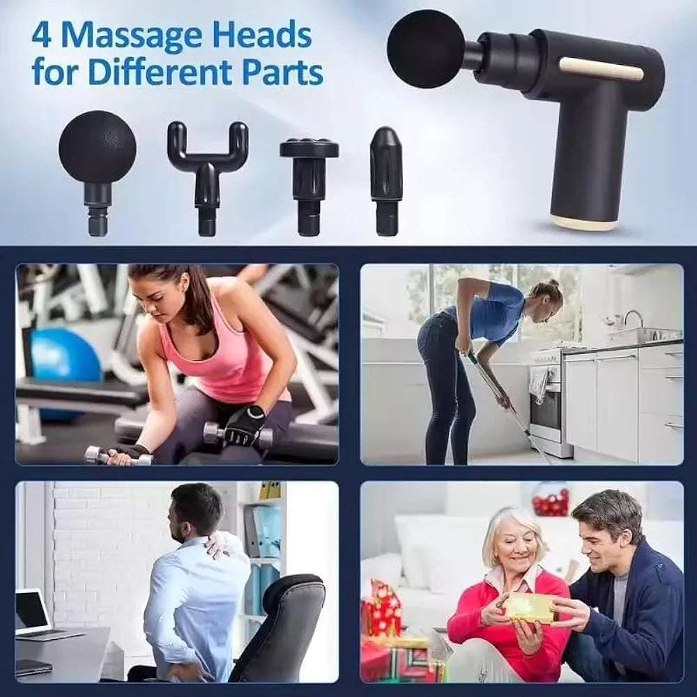 Massage Gun, with 6 Speeds and 4 attachments